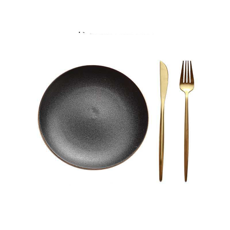 Steak Plate Round Flat Plate Western Food Plate - Mubimart -  