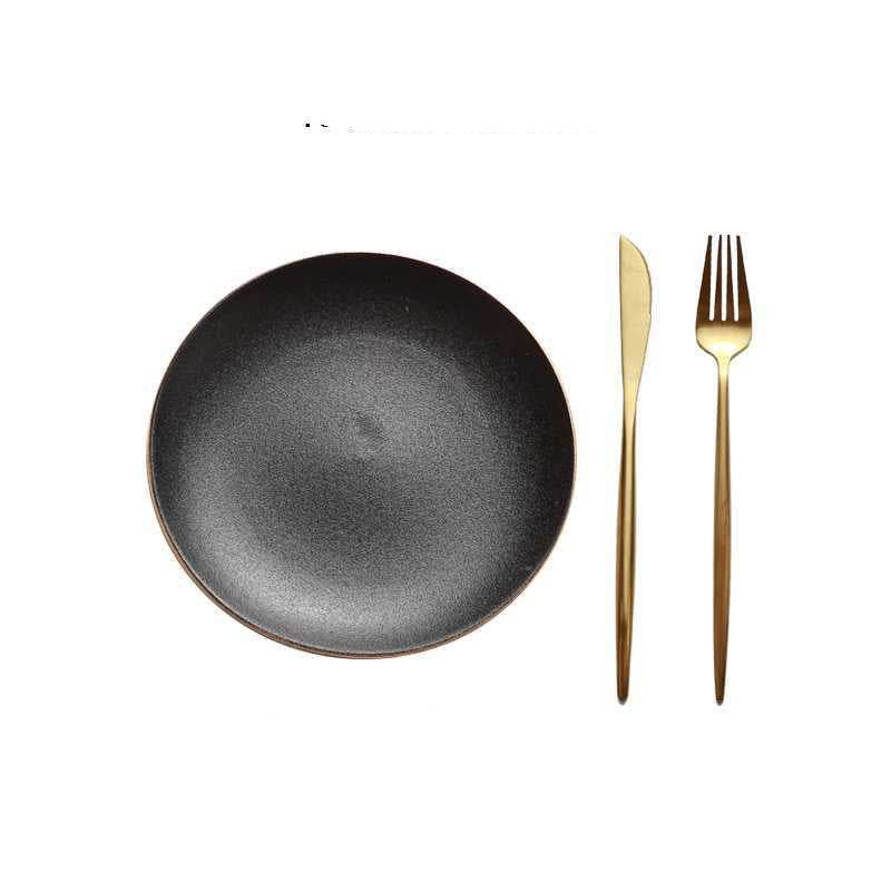 Steak Plate Round Flat Plate Western Food Plate - Mubimart