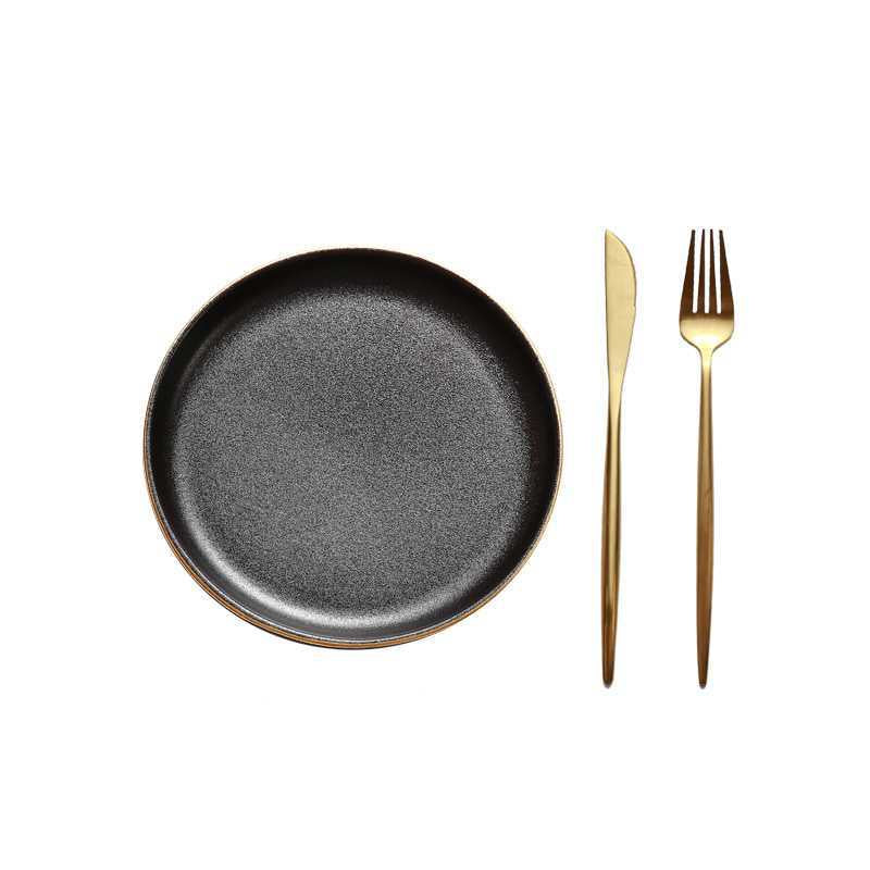 Steak Plate Round Flat Plate Western Food Plate - Mubimart -  