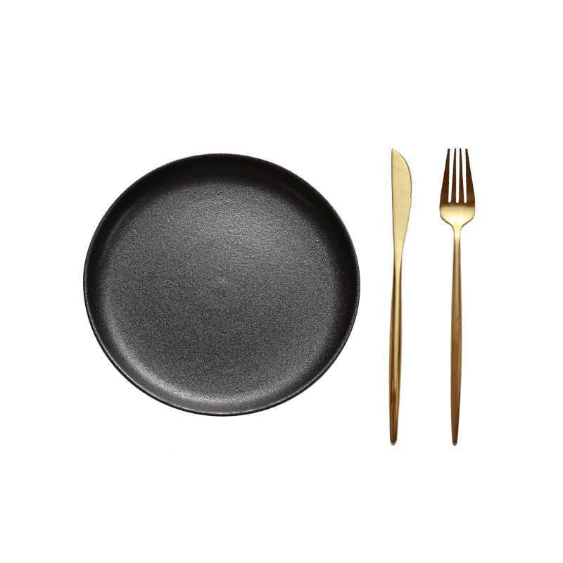 Steak Plate Round Flat Plate Western Food Plate - Mubimart -  