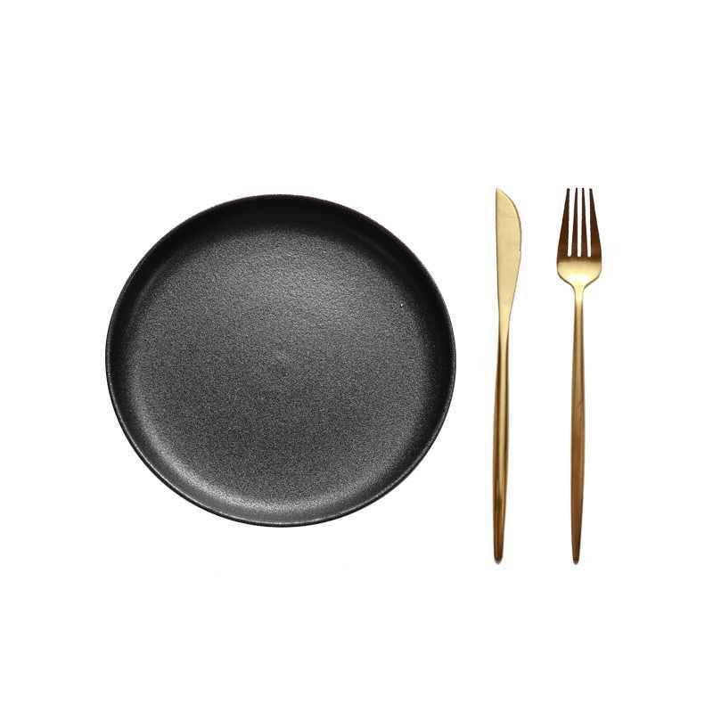 Steak Plate Round Flat Plate Western Food Plate - Mubimart