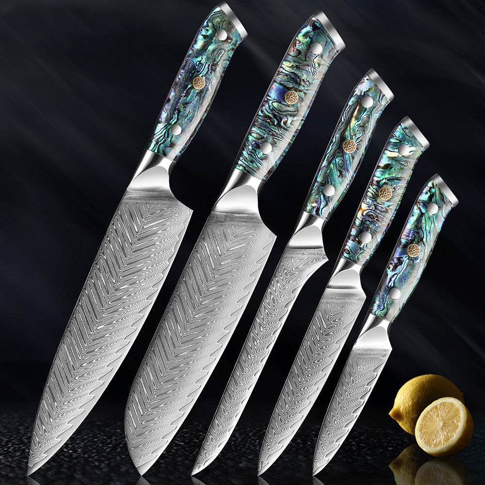 Steel Knife Set Kitchen Knife Chef Knife Japanese Style Santoku Knife - Mubimart