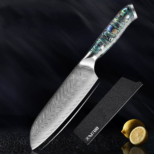 Steel Knife Set Kitchen Knife Chef Knife Japanese Style Santoku Knife - Mubimart