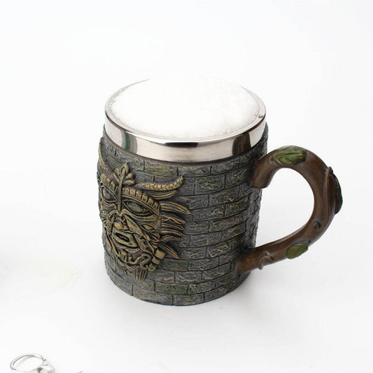 Stone Face Beer Mug Elder Mug Mug Coffee - Mubimart