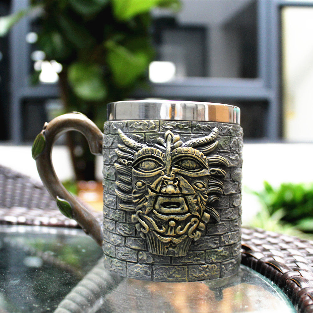 Stone Face Beer Mug Elder Mug Mug Coffee - Mubimart -  