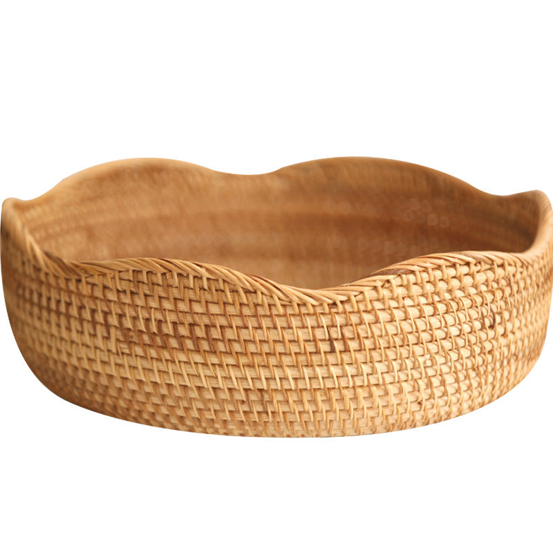 Storage Basket Hand-Woven Basket Bamboo Woven Bamboo Basket Bamboo Basket - Mubimart -  