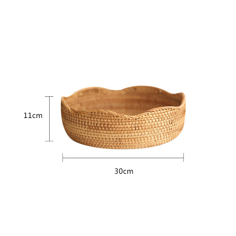 Storage Basket Hand-Woven Basket Bamboo Woven Bamboo Basket Bamboo Basket - Mubimart -  