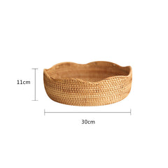 Storage Basket Hand-Woven Basket Bamboo Woven Bamboo Basket Bamboo Basket - Mubimart -  