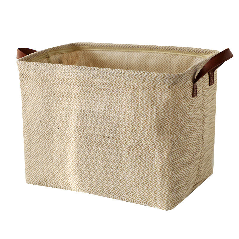 Storage Basket Jute Fabric Foldable Storage Box - Mubimart -  