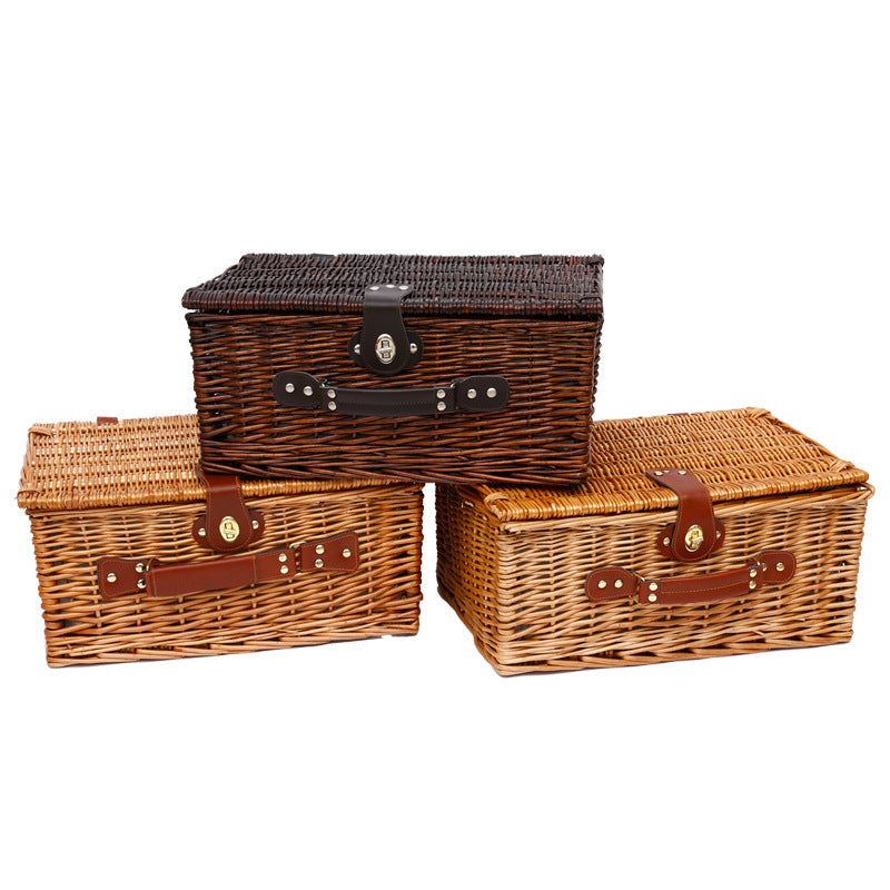 Storage Basket Rattan Wicker Picnic Basket Vegetable Basket - Mubimart -  