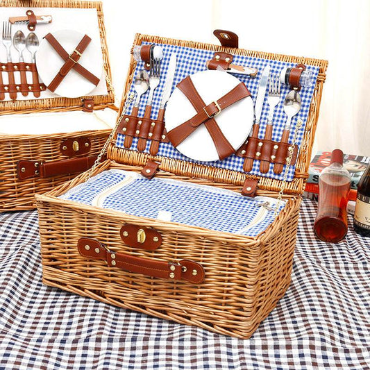 Storage Basket Rattan Wicker Picnic Basket Vegetable Basket - Mubimart