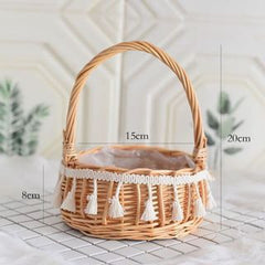 Storage  Woven Flower Basket Wicker - Mubimart -  