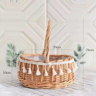 Storage  Woven Flower Basket Wicker - Mubimart -  