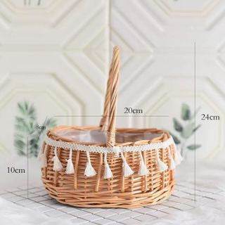Storage Woven Flower Basket Wicker - Mubimart