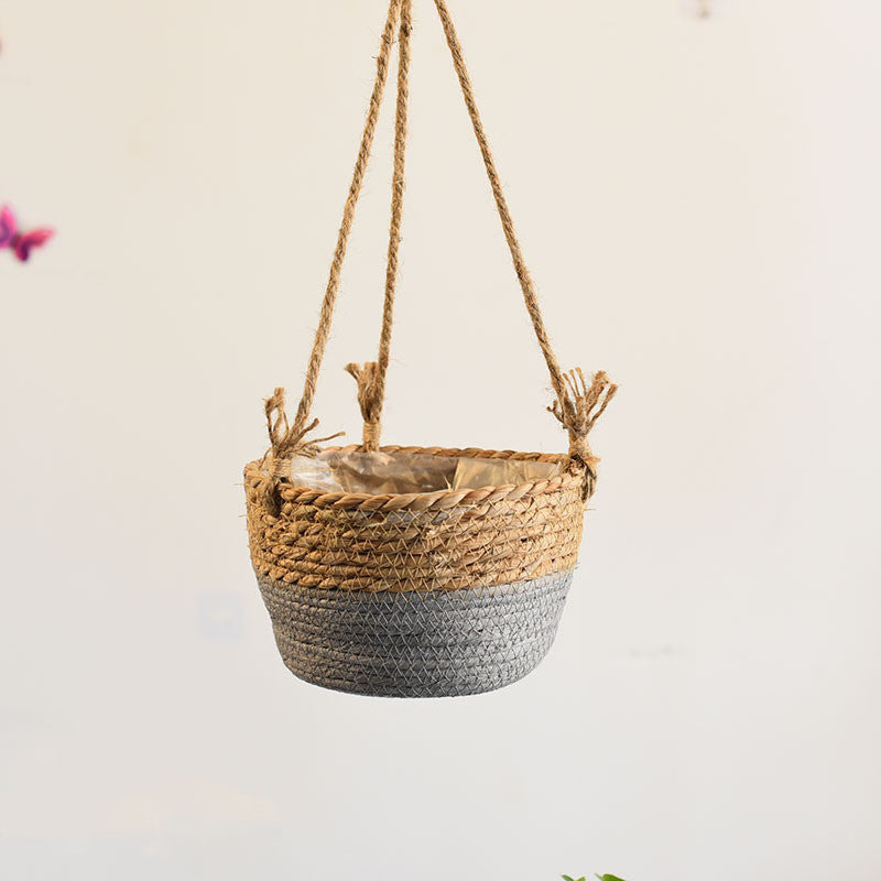 Straw Hanging Baskets, Flower Baskets, Woven Flower Pots, Rattan Baskets, Chlorophytum Potted Plants, Flower Baskets, Flower Pots, Bamboo Baskets, Flower Baskets - Mubimart -  