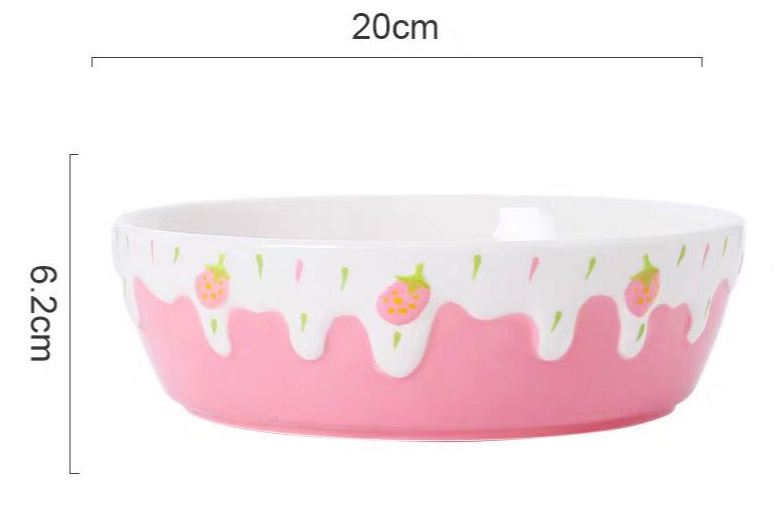 Strawberry Bowl Ceramic Home Breakfast Bowl Creative Instant Noodle Bowl - Mubimart -  