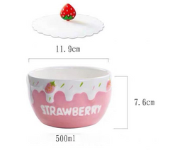 Strawberry Bowl Ceramic Home Breakfast Bowl Creative Instant Noodle Bowl - Mubimart -  