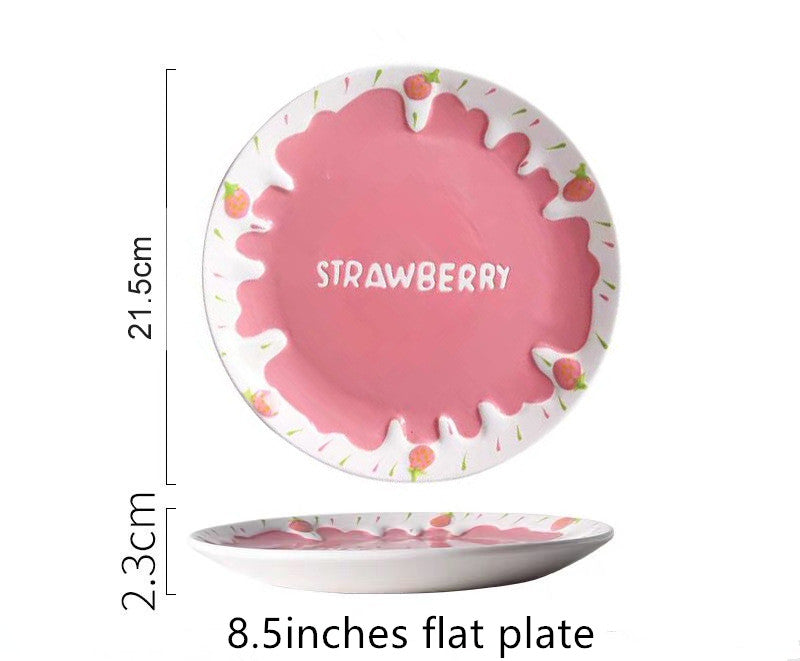 Strawberry Bowl Ceramic Home Breakfast Bowl Creative Instant Noodle Bowl - Mubimart -  