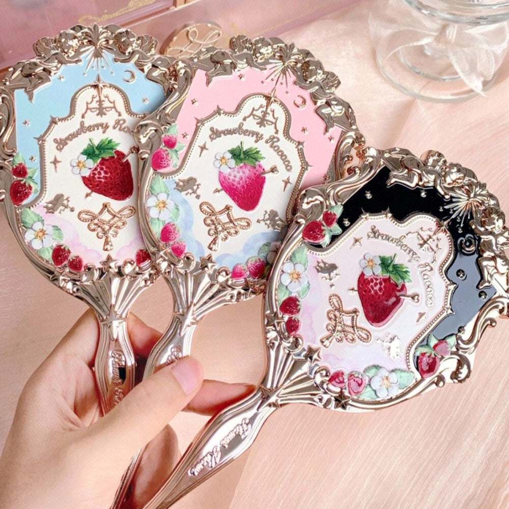 Strawberry Rococo Lip Glaze Hand Mirror - Mubimart -  