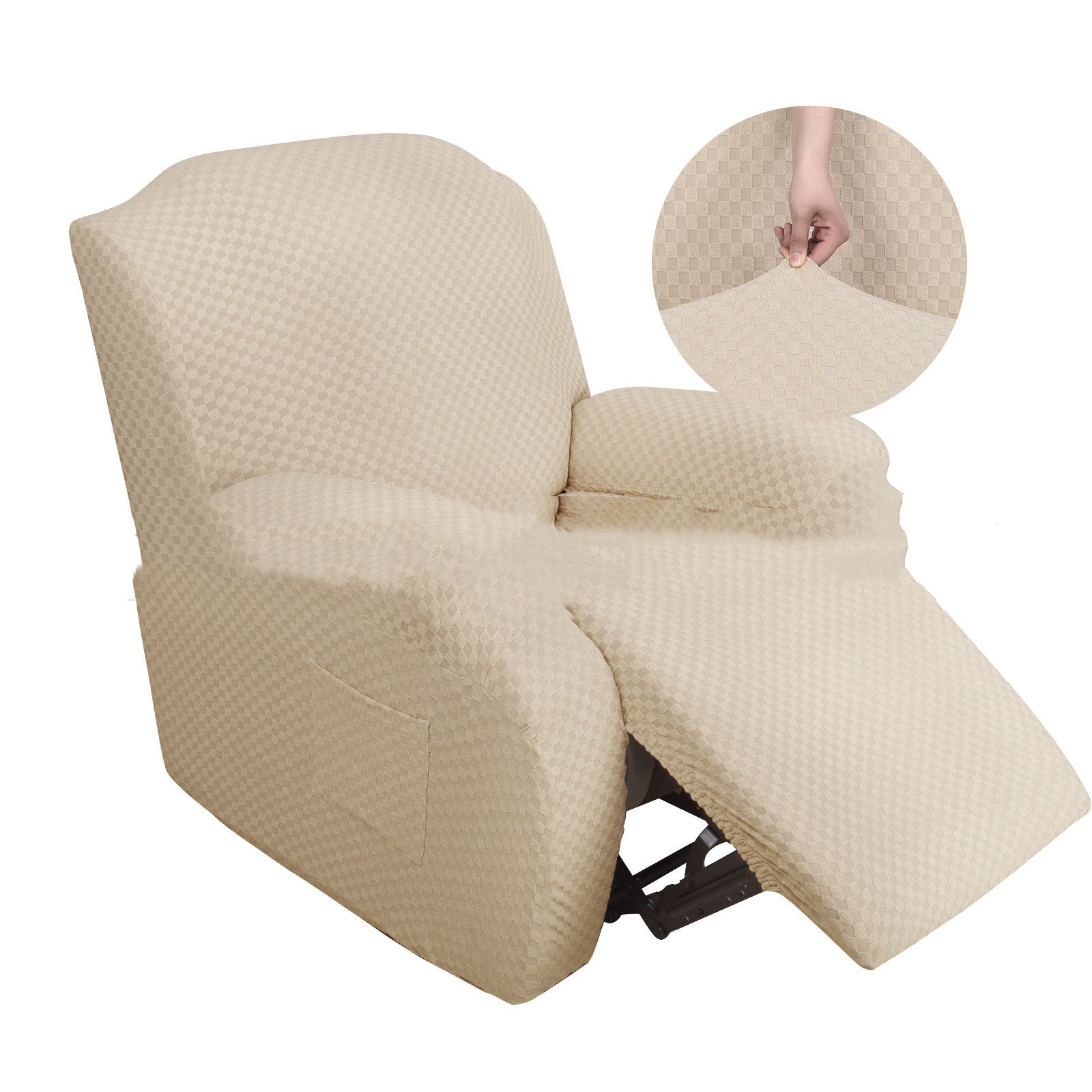 Stretch Thick Full-body Massage Chair Cover Figured Cloth Art Sofa Recliner Cover - Mubimart -  