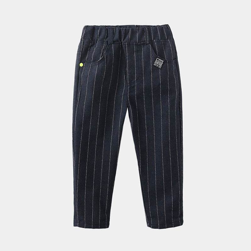 Striped Trousers Boys Kids Kids Elastic Waist Casual Pants - Mubimart