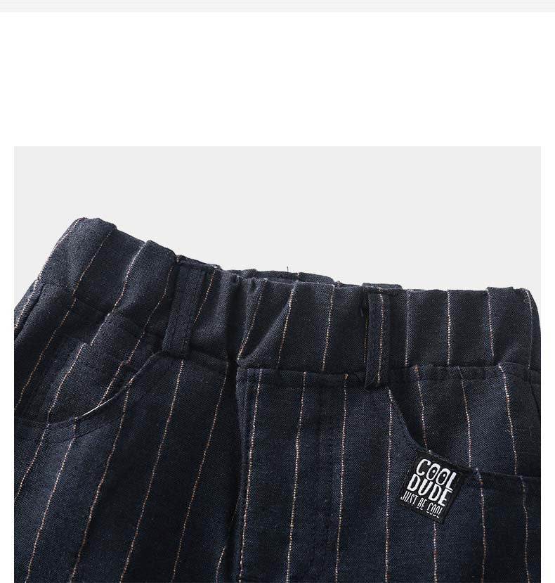 Striped Trousers Boys Kids Kids Elastic Waist Casual Pants - Mubimart