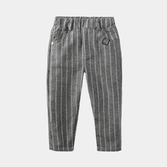 Striped Trousers Boys Kids Kids Elastic Waist Casual Pants - Mubimart