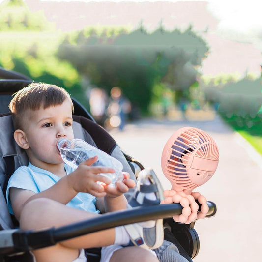 Stroller Fan Personal Portable Desk Handheld Baby Bed Car Seat Fan USB Rechargeable Fan Mini Stroller Accessories - Mubimart