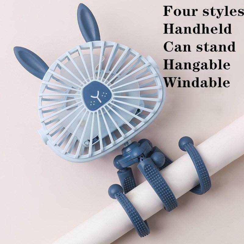 Stroller Fan Personal Portable Desk Handheld Baby Bed Car Seat Fan USB Rechargeable Fan Mini Stroller Accessories - Mubimart