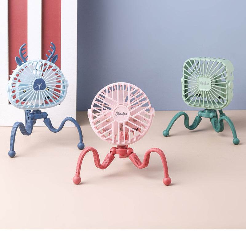 Stroller Fan Personal Portable Desk Handheld Baby Bed Car Seat Fan USB Rechargeable Fan Mini Stroller Accessories - Mubimart