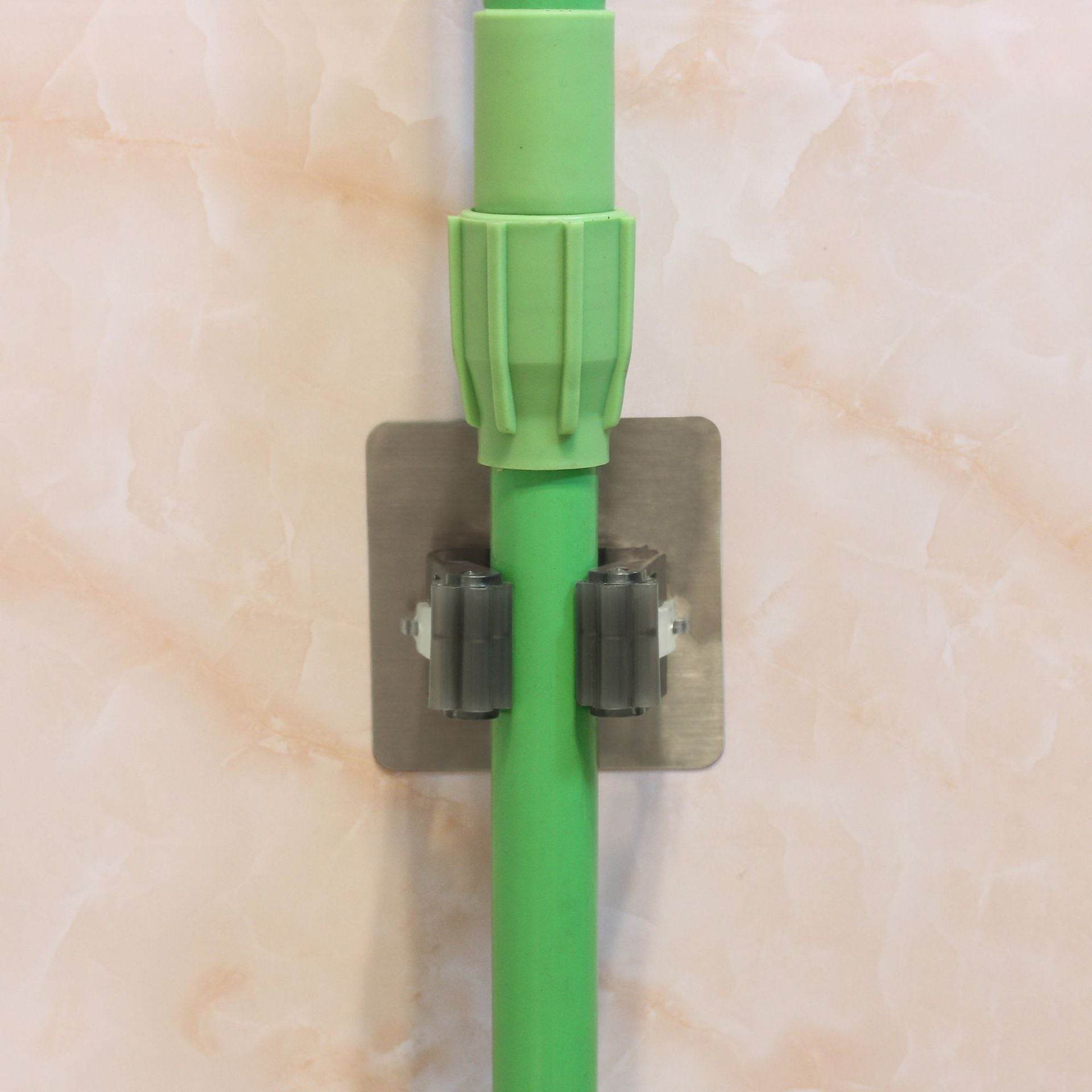 Strong Traceless Mop Rack Mop Hook Home Kitchen Bathroom Punch Free Broom Rack Bathroom Mop Clip - Mubimart