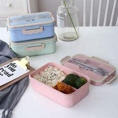 Student Lunch Box Three Grid Plastic Lunch Box Lunch Box - Mubimart - Lunchbox 