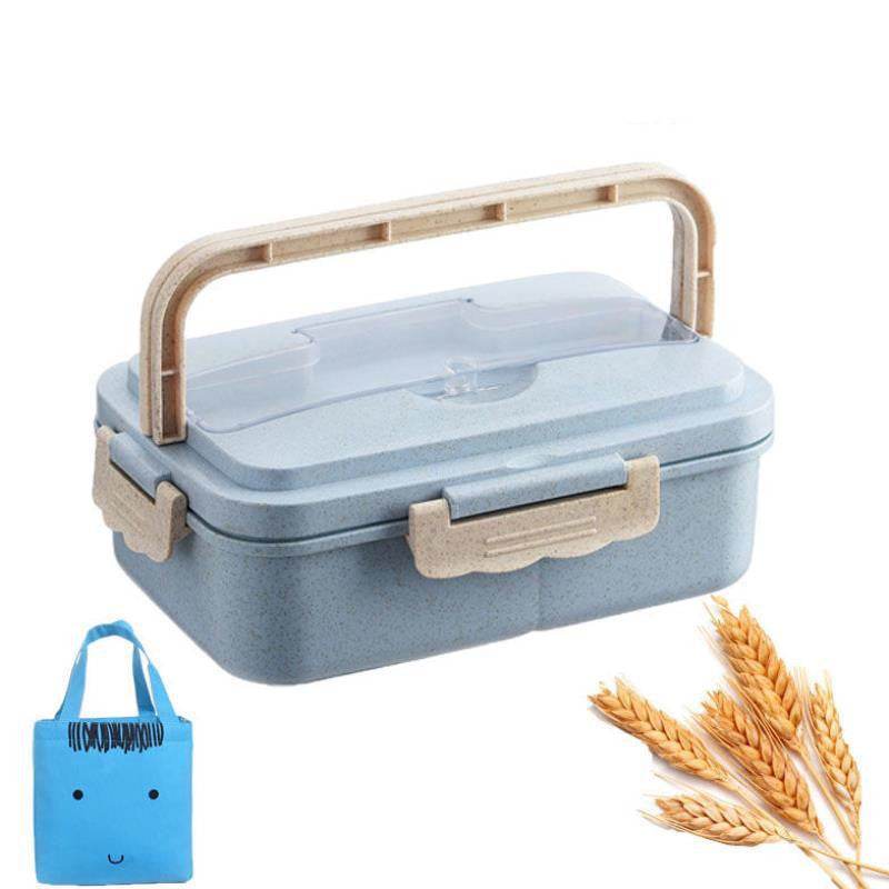 Student Lunch Box Three Grid Plastic Lunch Box Lunch Box - Mubimart