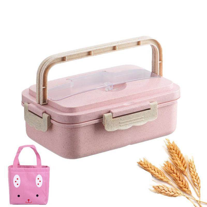 Student Lunch Box Three Grid Plastic Lunch Box Lunch Box - Mubimart