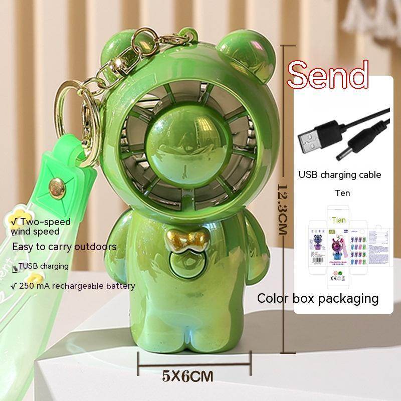 Student Summer Cartoon Fan Pendant Keychain - Mubimart