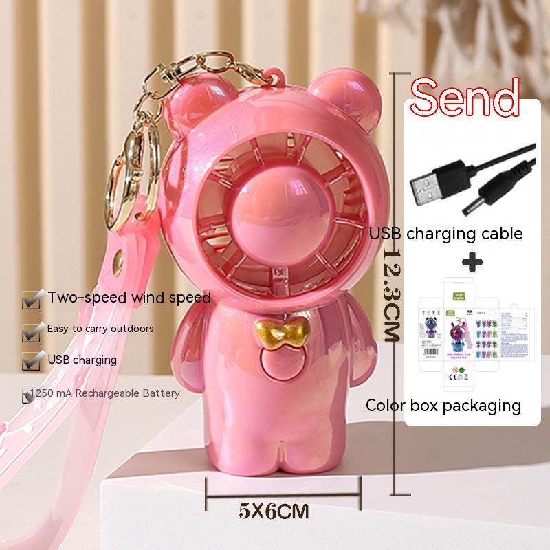 Student Summer Cartoon Fan Pendant Keychain - Mubimart