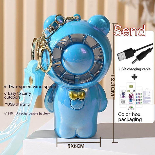 Student Summer Cartoon Fan Pendant Keychain - Mubimart