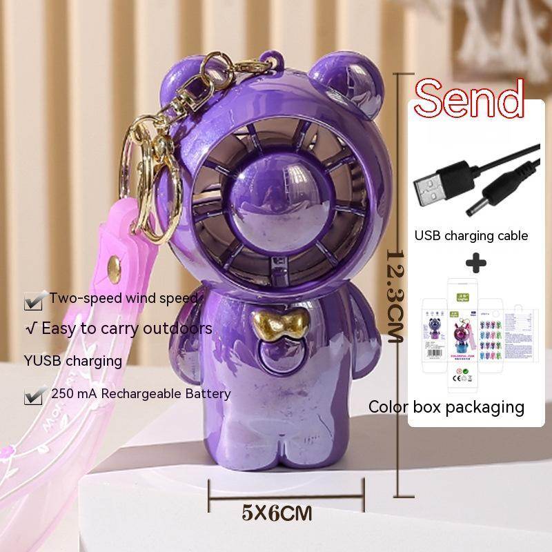 Student Summer Cartoon Fan Pendant Keychain - Mubimart