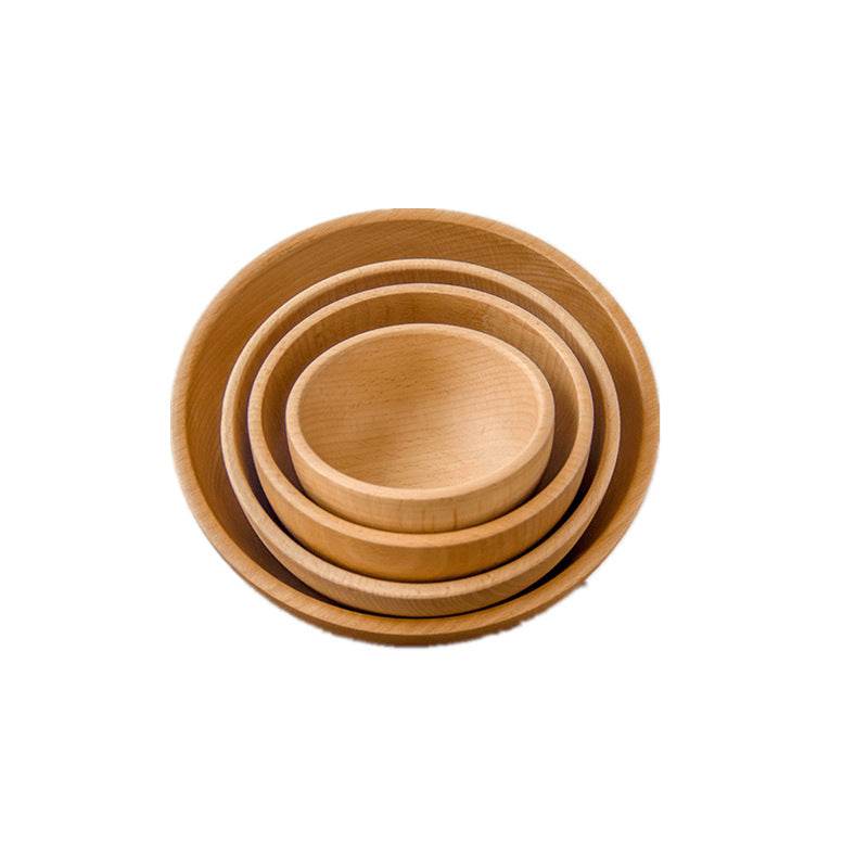 Stylish Salad Fruit Serving Wooden Soup Bowl Tableware - Mubimart
