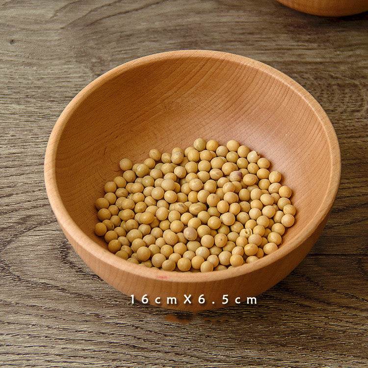 Stylish Salad Fruit Serving Wooden Soup Bowl Tableware - Mubimart