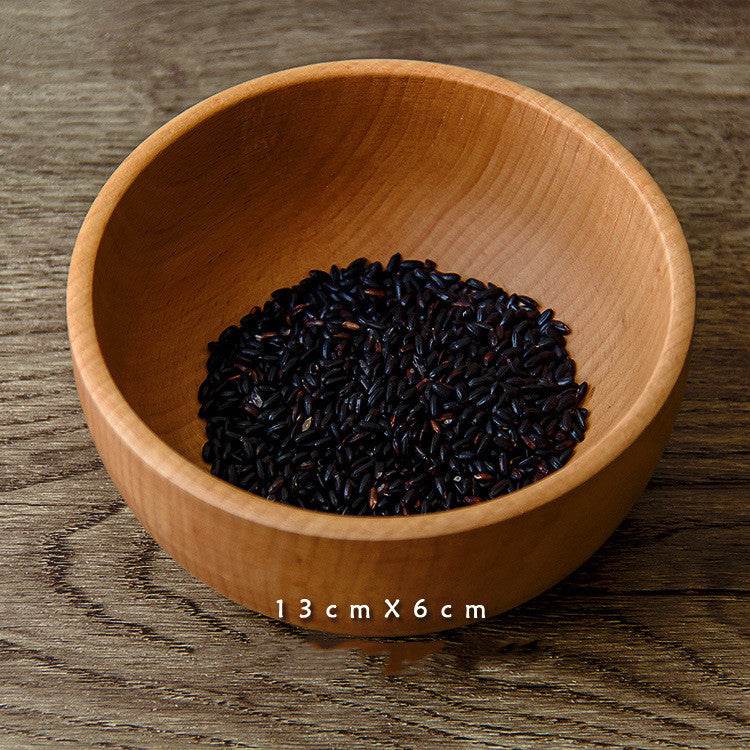 Stylish Salad Fruit Serving Wooden Soup Bowl Tableware - Mubimart