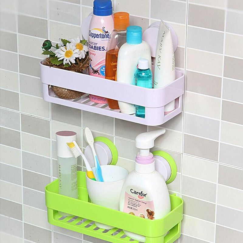 Suction Cup Bathroom Shelf Toilet Wall-mounted Bathroom Corner - Mubimart - Shower caddy 