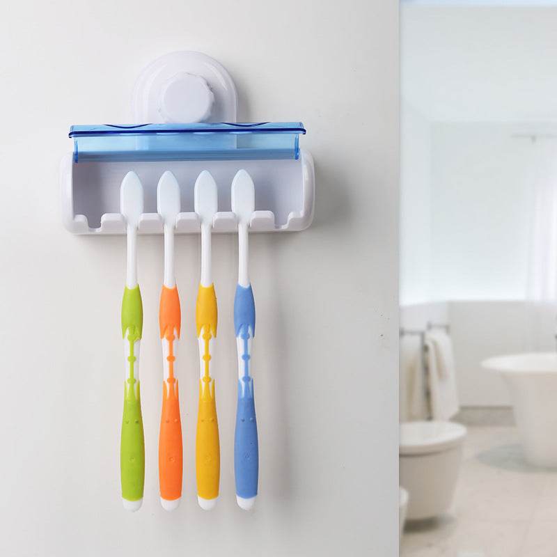 Suction-cup Bathroom Toothbrush Holder Set Adsorption Creative Six-suction Toothbrush Holder - Mubimart