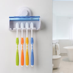 Suction-cup Bathroom Toothbrush Holder Set Adsorption Creative Six-suction Toothbrush Holder - Mubimart -  