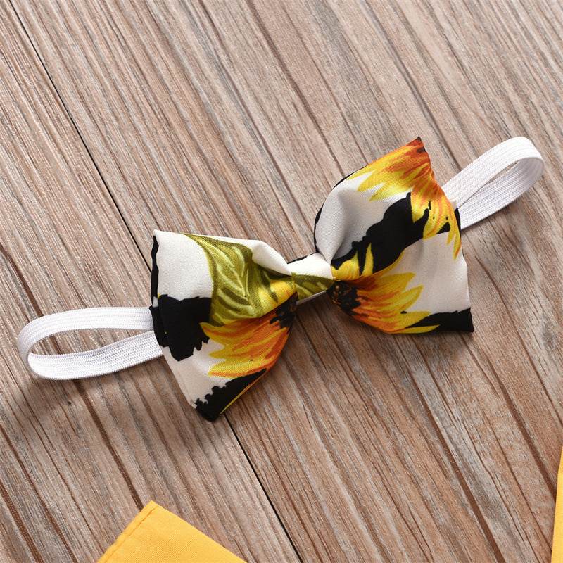 Summer Baby Girl Triangle Romper, Lace Wrapper For Newborn Baby, Sunflower Baby One-piece Romper - Mubimart