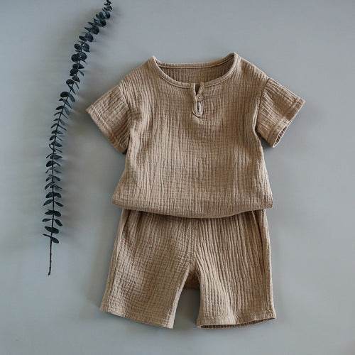 Summer Baby Short Sleeve top Shorts Set for kids boy clothes - Mubimart