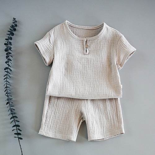 Summer Baby Short Sleeve top Shorts Set for kids boy clothes - Mubimart