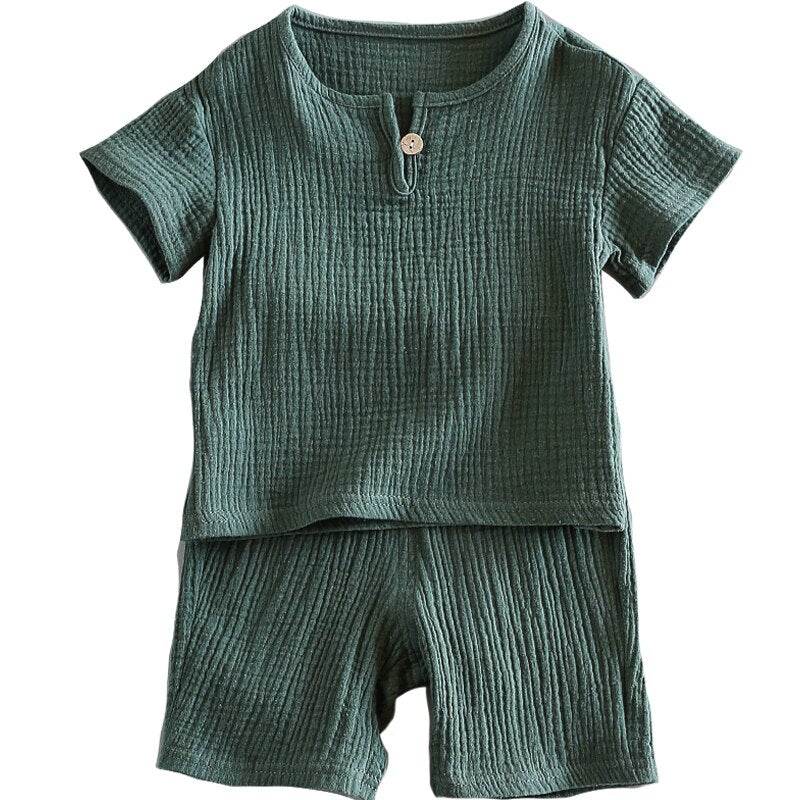 Summer Baby Short Sleeve top Shorts Set for kids boy clothes - Mubimart