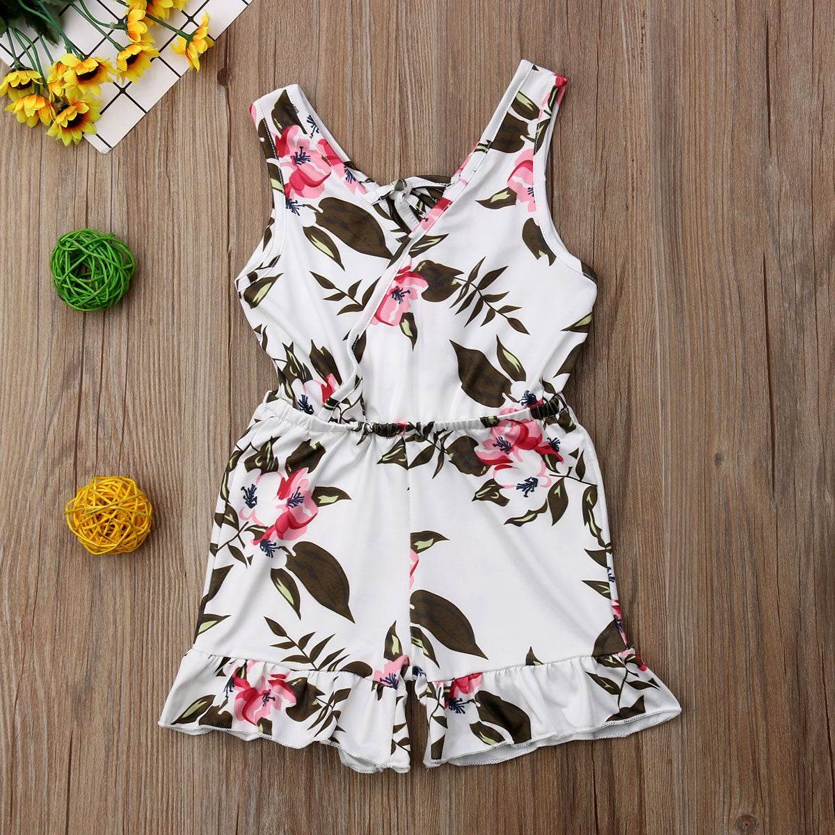 Summer Girls baby girl Floral Outfits Clothes - Mubimart