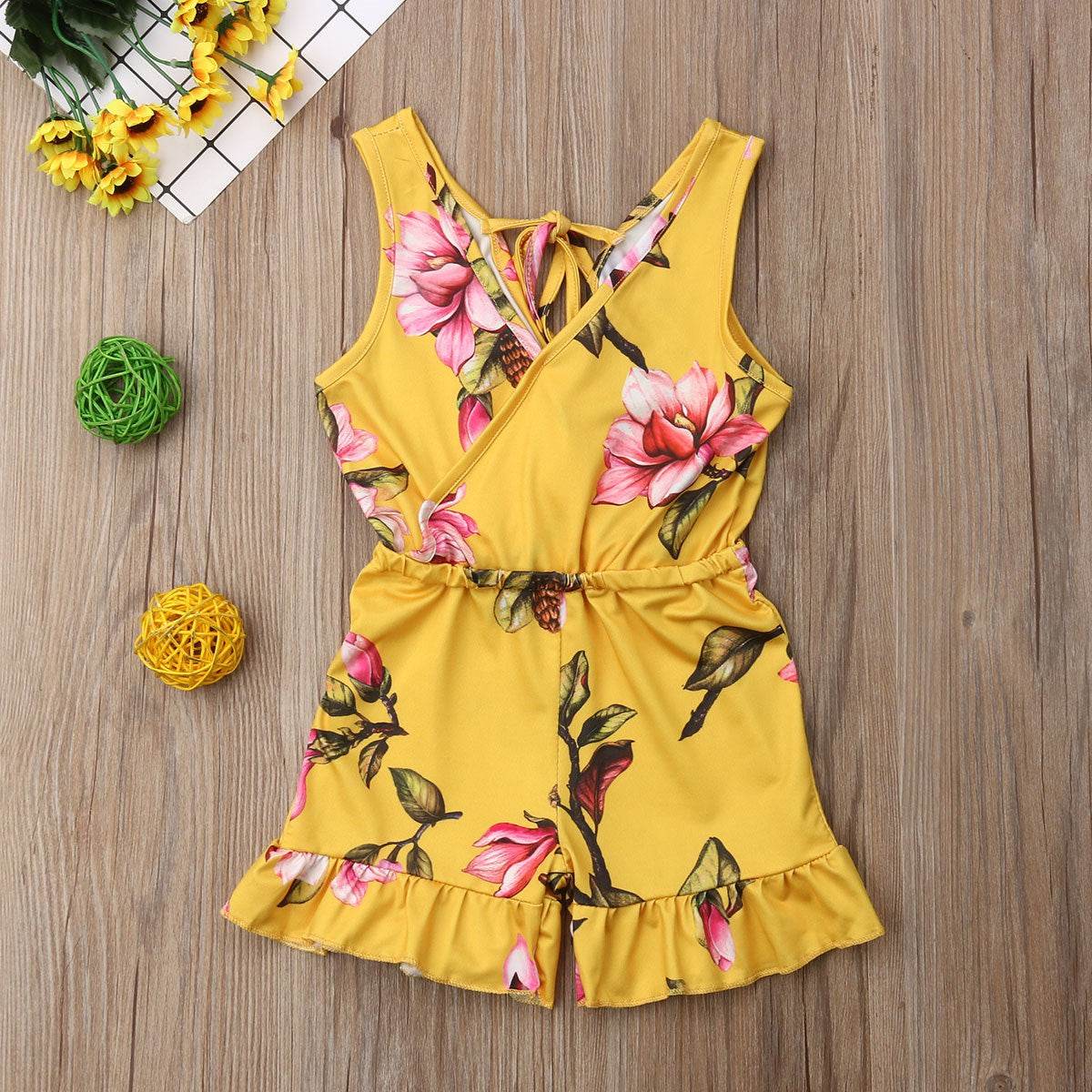 Summer Girls baby girl Floral Outfits Clothes - Mubimart